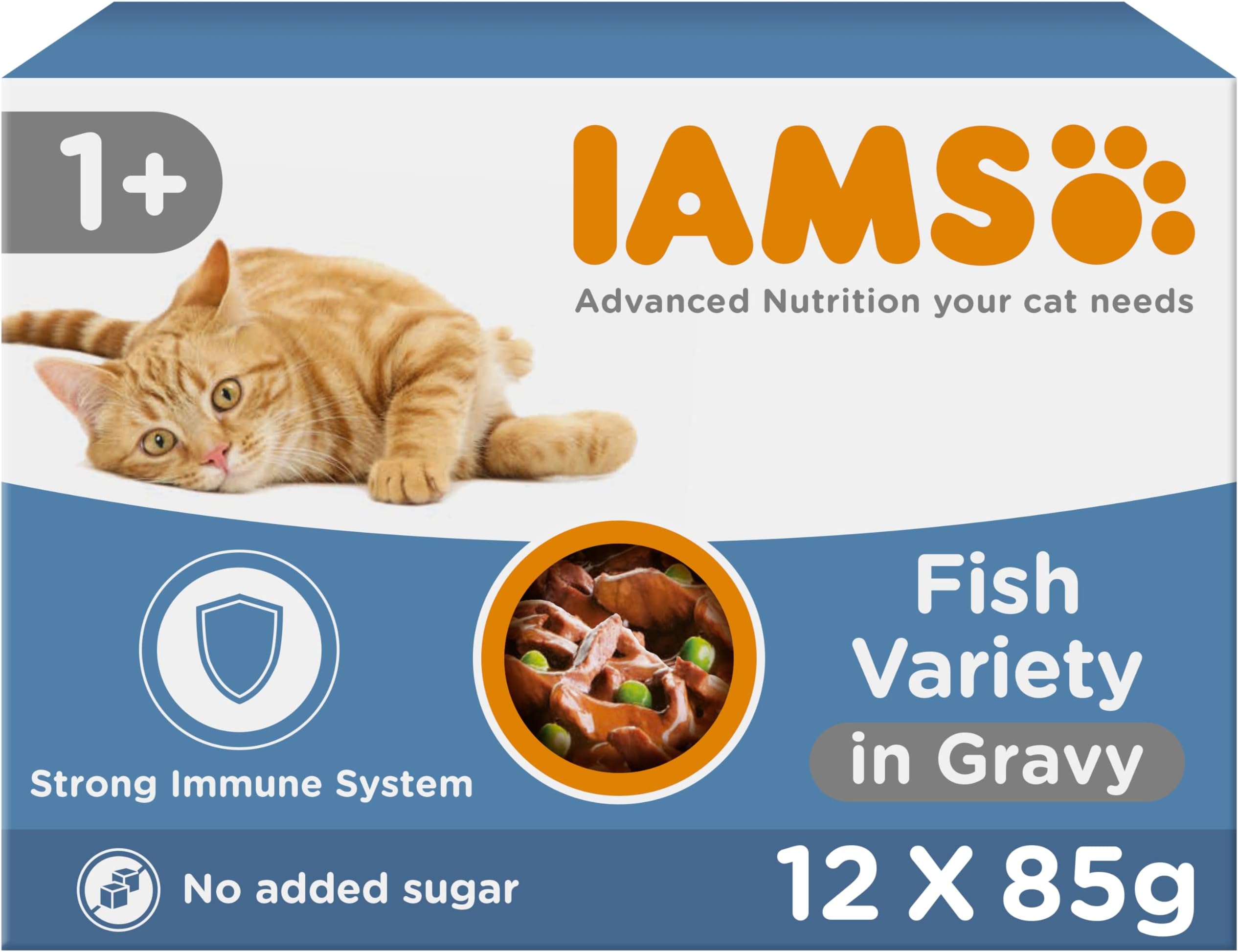 IAMS Adult Wet Cat Food Sea Collection in Gravy 12 x 85g