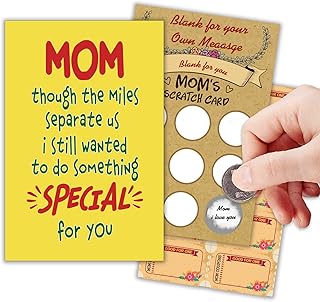Sponsored Ad - Happy Birthday Card for Mom, Funny Mother's Day Gifts, Customized Blank Scratch Card, Personalized Blank Mo...