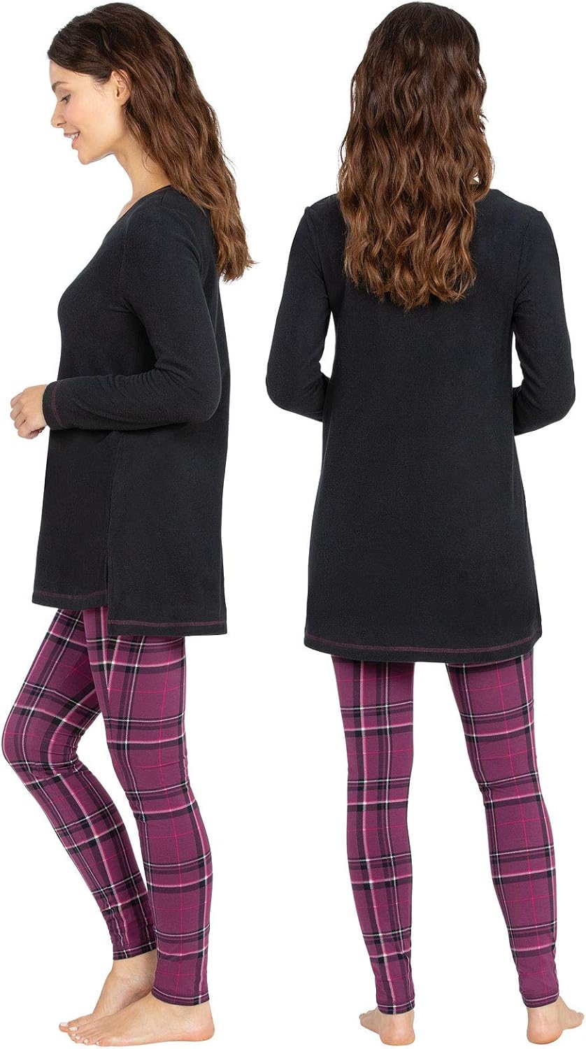 Addison Meadow Pajamas For Women - Womens Fleece Pajamas Tunic Top and Leggings - Image 2