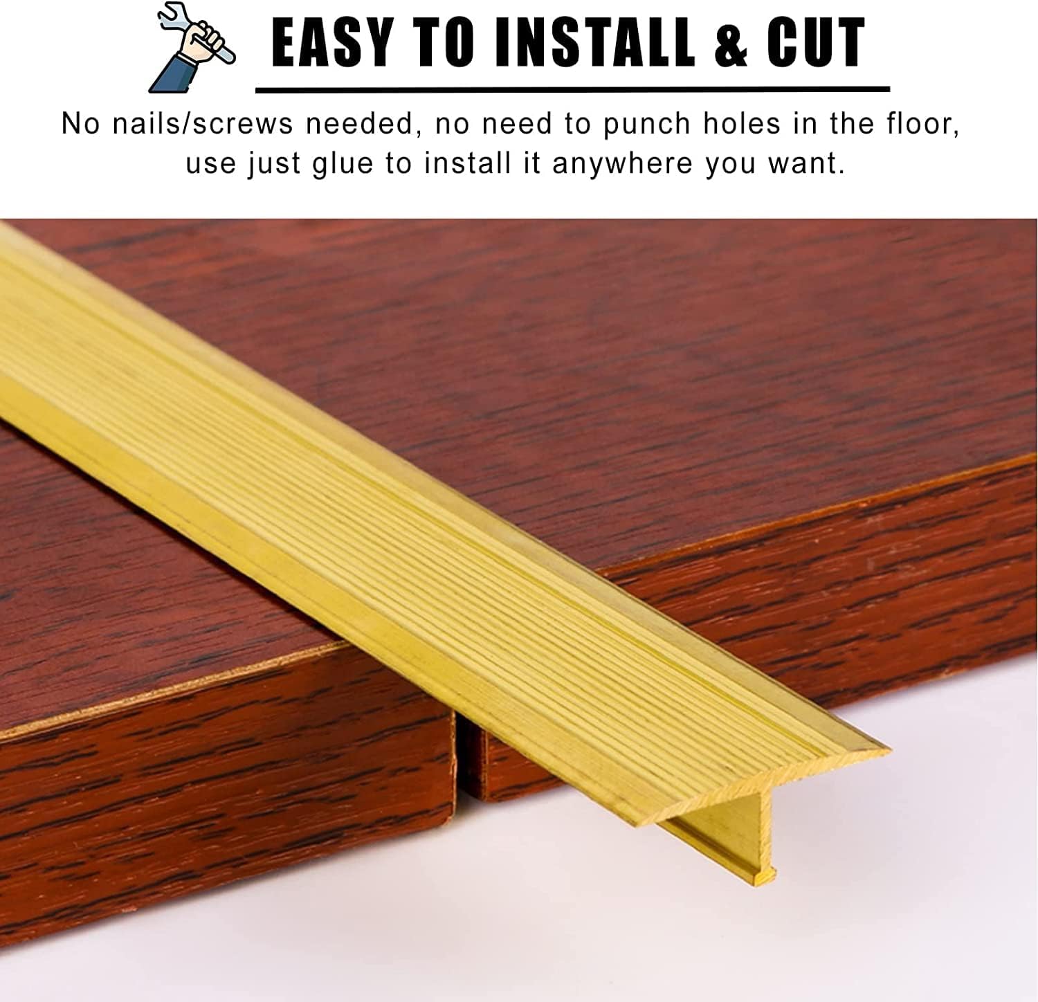 Floor Transition Strip Floor Divider Strip, Transition Strip Ultra Narrow Pure Brass Transition Strips, Gap Connecting Gap Covering Joining Strips, Reducer Threshold Seam Binder, Flat Door Threshold (