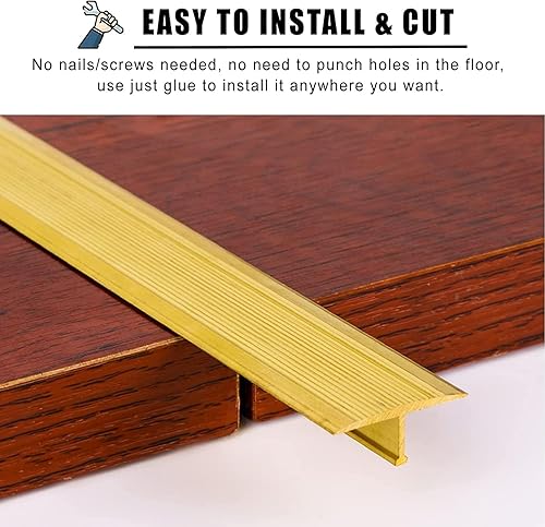 Miniatura 3 de Tira de transición de piso, tira divisora de piso, tira de transición, tiras de transición de latón puro ultra estrechas, tiras de unión para cubrir