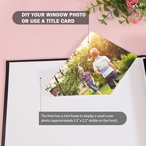 Miniatura 4 de Álbum de fotos pequeño de 5 x 7 con capacidad para 72 fotos, paquete de 2 unidades, álbum de fotos de 5 x 7 pulgadas, cubierta de cuero con ventana