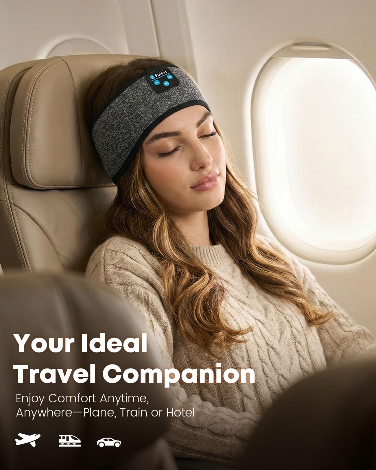 Auriculares para Dormir con Diadema Bluetooth para Dormir, inalámbricos con cancelación de Ruido para Dormir de Lado, Siesta de Oficina, Viajes aéreos, relajantes, meditación