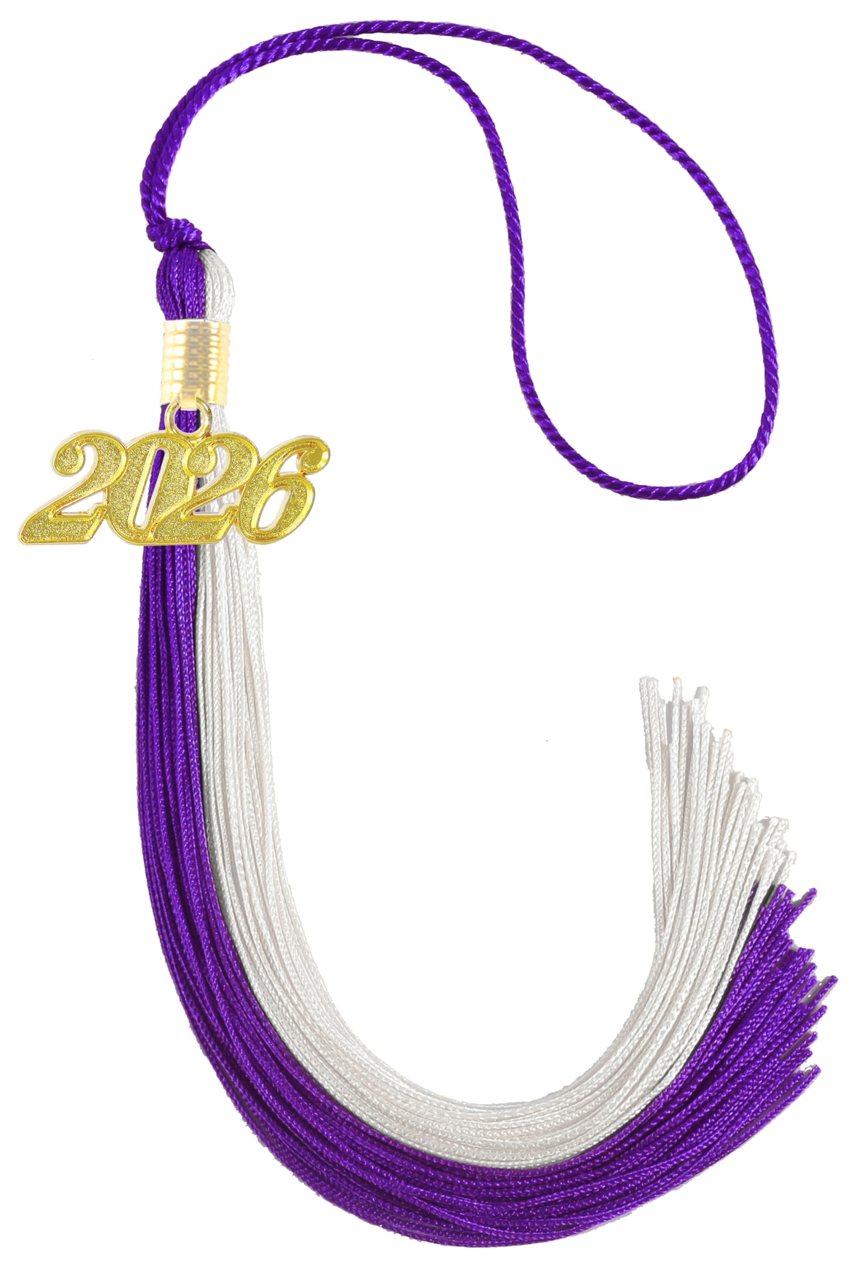 Purple and White Graduation Tassel 2026 for Grad Cap and Graduation Ceremony Accessory Decoration