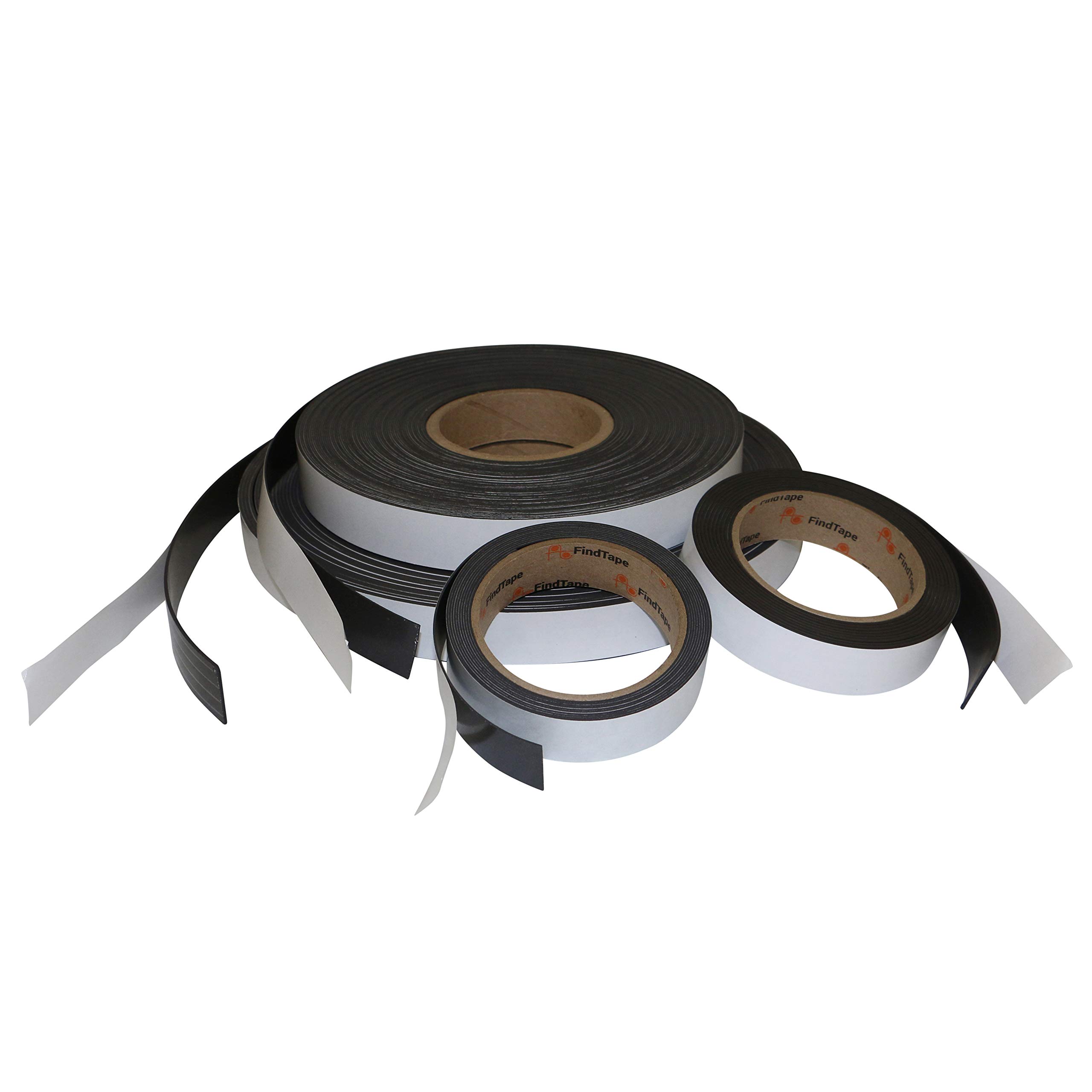 FindTape Cinta magnética para interiores [con respaldo adhesivo, grosor de 1/16" o 1 (MGSPI): 1 in. x 100 ft. x 0.06 in. espesor (Negro)