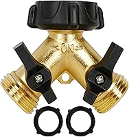 Vista 9 de Hourleey Divisor de manguera de jardín resistente de 4 vías de latón, divisor de manguera de agua para conector de manguera de 3/4 pulgadas
