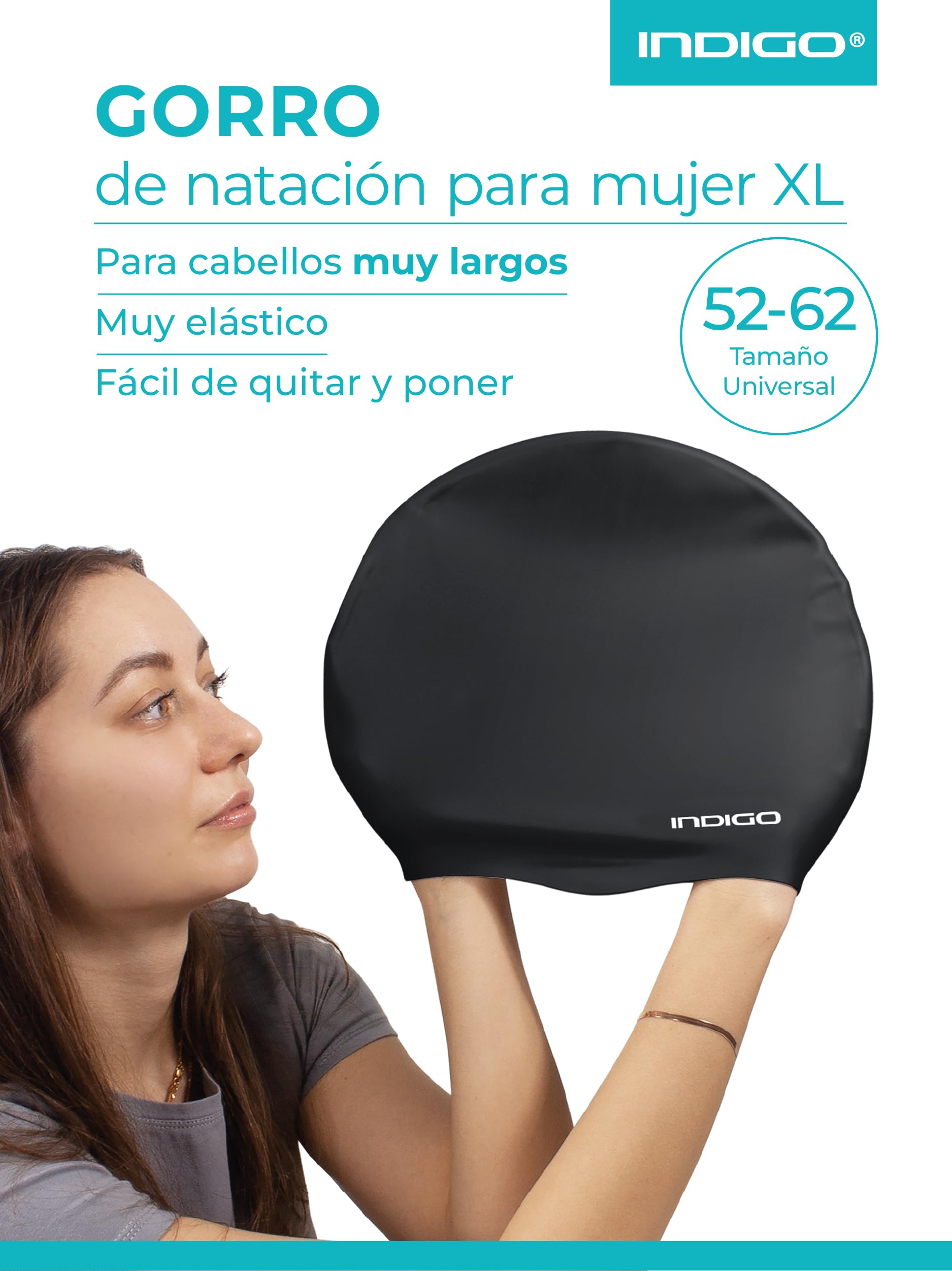 DRUNA Gorro de Natación Silicona Extra Grande Impermeable para Cabellos Largos