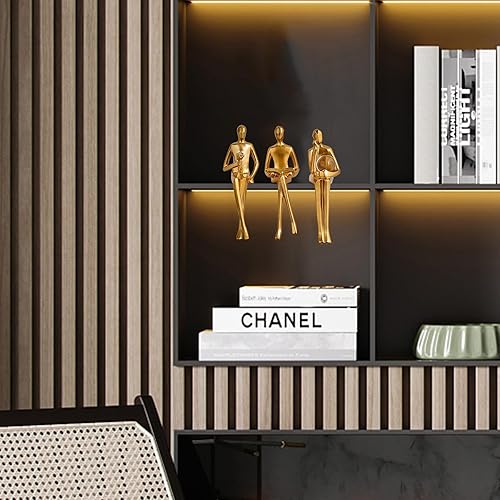 Miniatura 9 de Estatua de Thinker - Escultura de arte abstracto, figuras coleccionables de resina dorada para el hogar, sala de estar, oficina, estante, gran idea