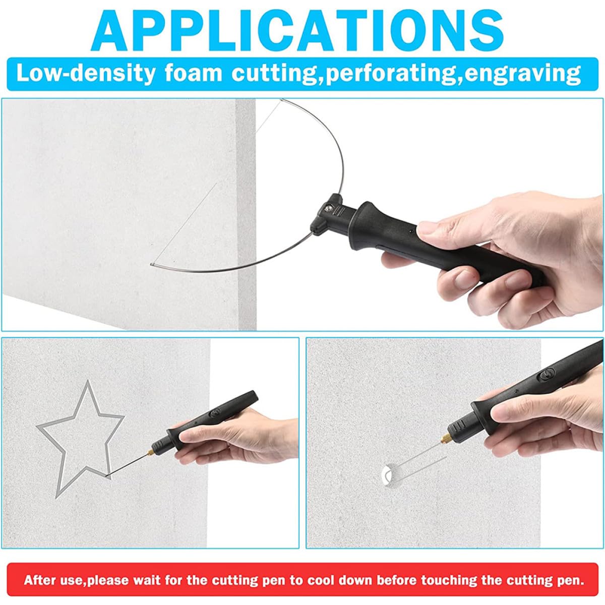 Kit de Découpe Mousse Électrique 9 Pièces Coupe-Mousse à Fil Chaud 18W Tension 100-240V Ac220 Outil Précis pour Loisirs Créatifs Sculpture et Bricolage Compatible Panneaux