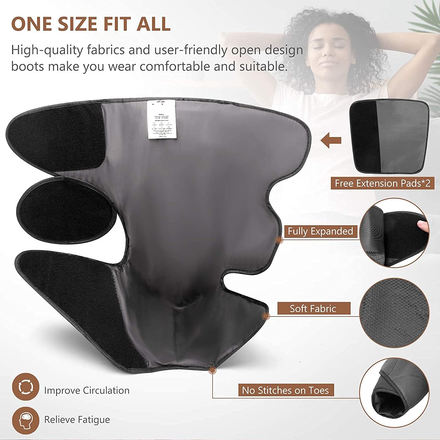 Cunmiso Life Leg Air Compression Massager for Circulation and Relaxation, Foot and Calf Massage Machine with 3 Heat Modes 3 Intensities, 2 Extensions Wraps & LCD Handheld Controller for Men and Women