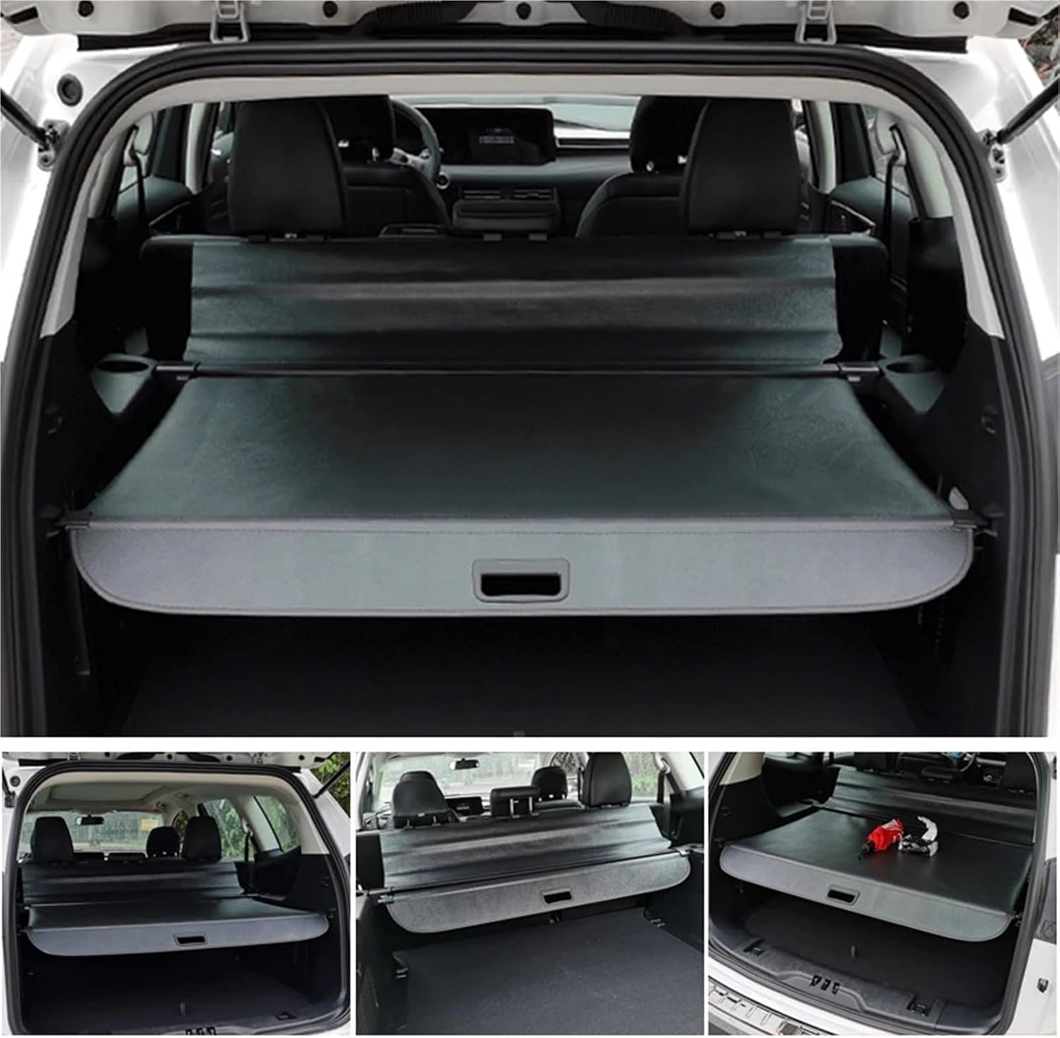 for Ford Edge Cargo Cover Trunk Retractable Parcel Rack Waterproof Shield Privacy Auto Parts 2015-2021(Leather)