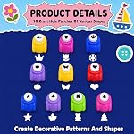 22 Piece Craft Scissors Decorative Edge Set - 12 Craft Pattern Scissors and 10 Paper Hole Punch Shapes for Crafts, Scrapbooking, DIY Photo & Art Projects