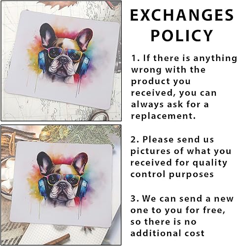 Miniatura 6 de Colorida alfombrilla de mouse de bulldog francés, regalos divertidos para mamá francesa, regalo para amantes de los perros, pintura de cachorros,