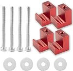 J Hook Crossover Tool Box Mounting Clamps for Pickup Truck Tool Box Mount Tie Downs (4 PCS, Red)