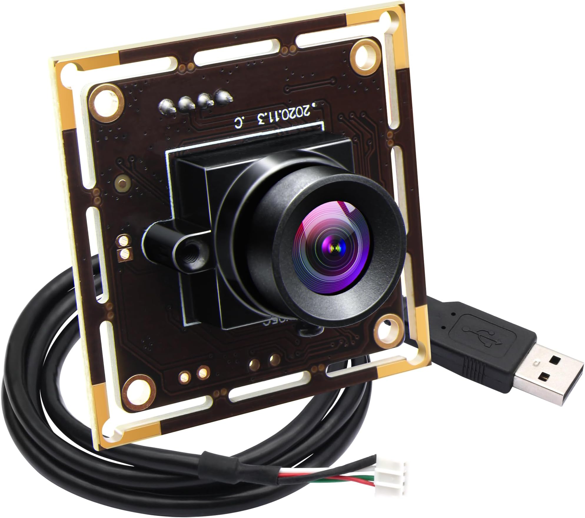 5MP USB Camera Module with 100 Degree No Distortion Lens with Aptina MI5100 OTG Webcam for Industrial Machine HD Web Conference Compatible with Windows Android Linux