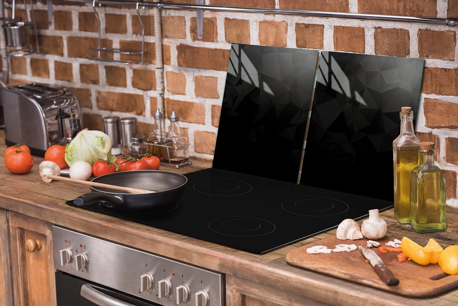 Planche En Verre DarHaus Pour Plaque De Cuisson – Couvercle Universel 30x22 Cm – Protection Anti-éclaboussures & Planche à Découper – Design Fleur, Résistante à La Chaleur Et Aux Rayures