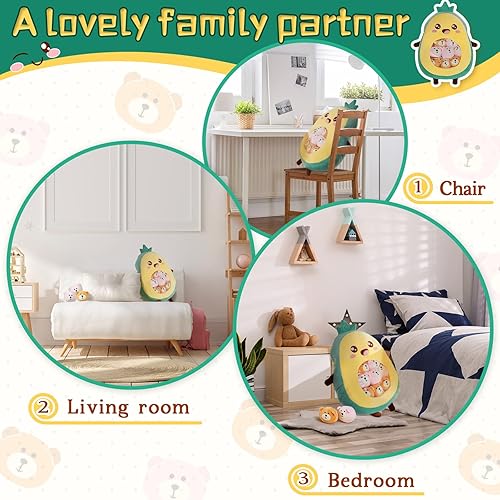 Vista 24 de Lewtemi Linda almohada de plátano Kawaii de peluche extraíble, peluches emocionales de apoyo de gato, dinosaurio, juguetes de peluche, regalo