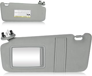 Sun Visor with Light for Toyota Camry 2007-2011 with Sunroof, Left Driver Side Gray Sunvisor Replace 74320-06800-B0