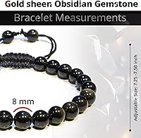 Vista 268 de Adjustable Crystal Bracelet – Gemstone Bead Bracelet with Adjustable Macrame String – Chic Gemstone Bracelet for Men and Women – 8mm Round Healing