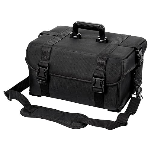 Miniatura 4 de Estuche con rueditas AW 2 en 1 para maquillaje, ligero, color negro, de tela oxford, 15x11x25 pulgadas, bolsa para cosméticos con cajones