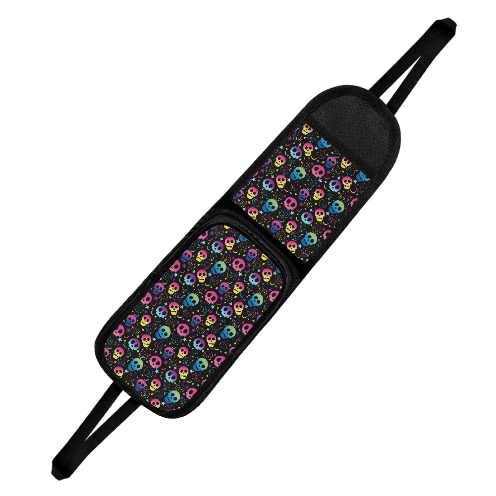 JOAIFO Colorful Skull Car Seat Side Organizer Stretchable Cars Seat Storage Bag for Most Automotive Trucks Decoration Hand Washable