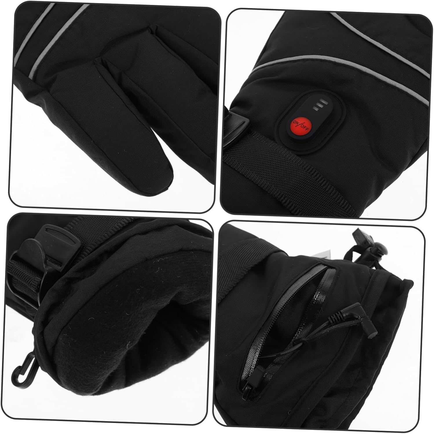 Zerodeko 1pair Rechargeable Heated Gloves for Men and Women Compatible Hand Warmers Electric Heating for Skiing Snowboarding and Outdoor Activities Weather Resistant Design Battery Included