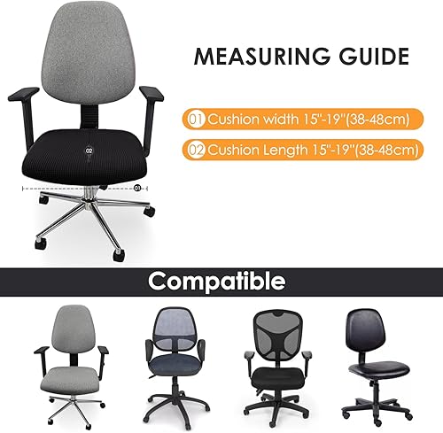 Miniatura 4 de Yikko Fundas suaves y elásticas de jacquard de elastano, con textura de grano de maíz, para oficina, comedor, bar, boda, cojines de asiento para