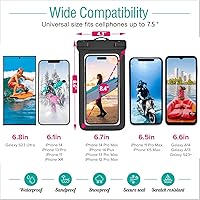Vista 2 de Funda impermeable compatible con iPhone 14 Pro Max/13/12/11/XR/X/SE/8/7, Galaxy S22/S21 Google hasta 7.5 pulgadas IPX8 Dry Bag Vacation Essentials