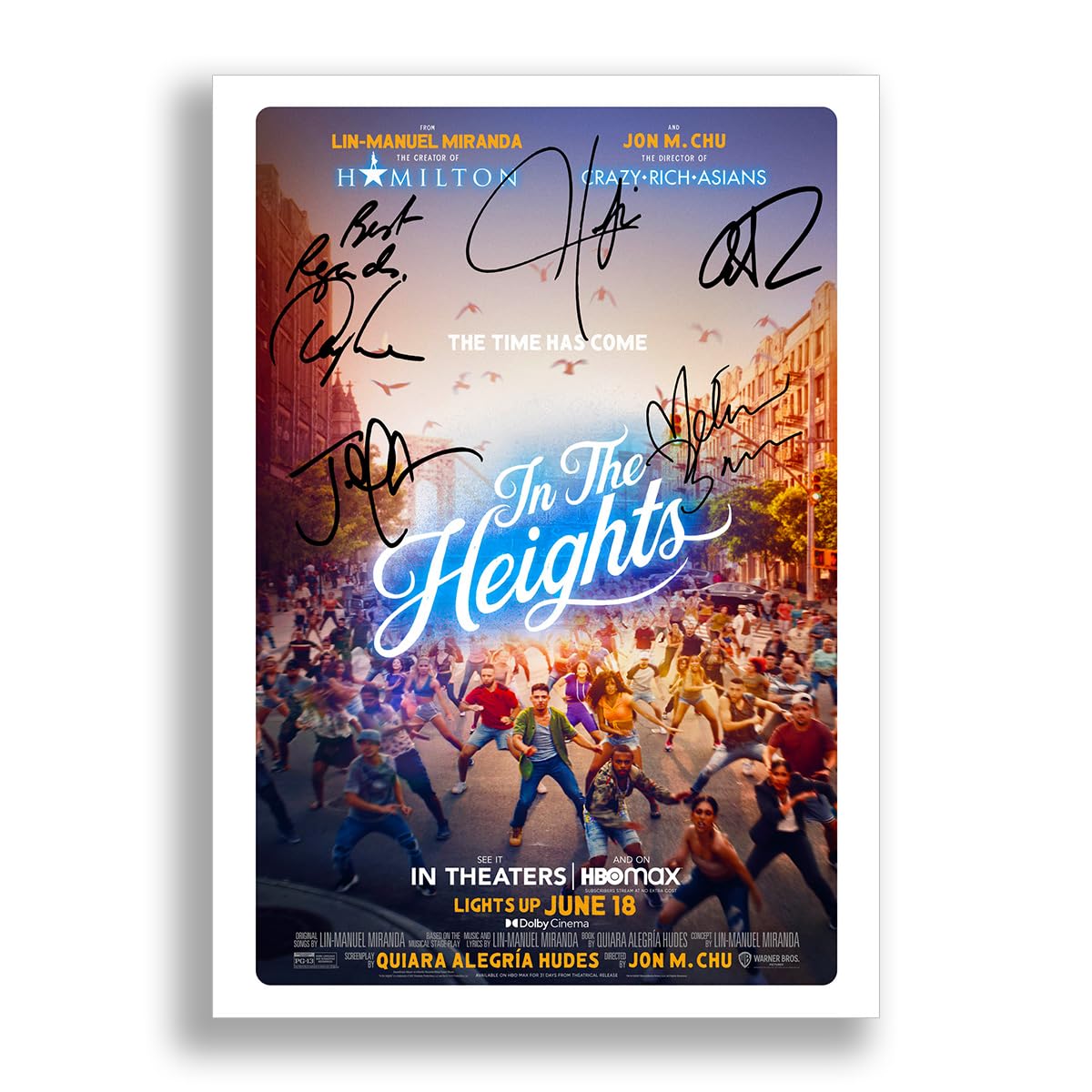 Mounted Gifts A4 Poster Only In The Heights Cast Signed Movie Poster Autograph A4 Photo Print Framed Boxset Memorabilia Gift 2021 Film (A4 Poster Only)