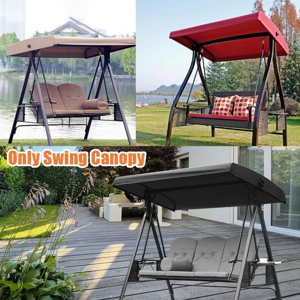 Recambio Toldo Balancin Jardin 2 3 Plazas Recambio Lona Toldo Exterior 195X125CM Techo De Repuesto Para Columpio De Patio, Fundas Para Columpio De Repuesto(Gray,213x122x23cm/83x48x9in)