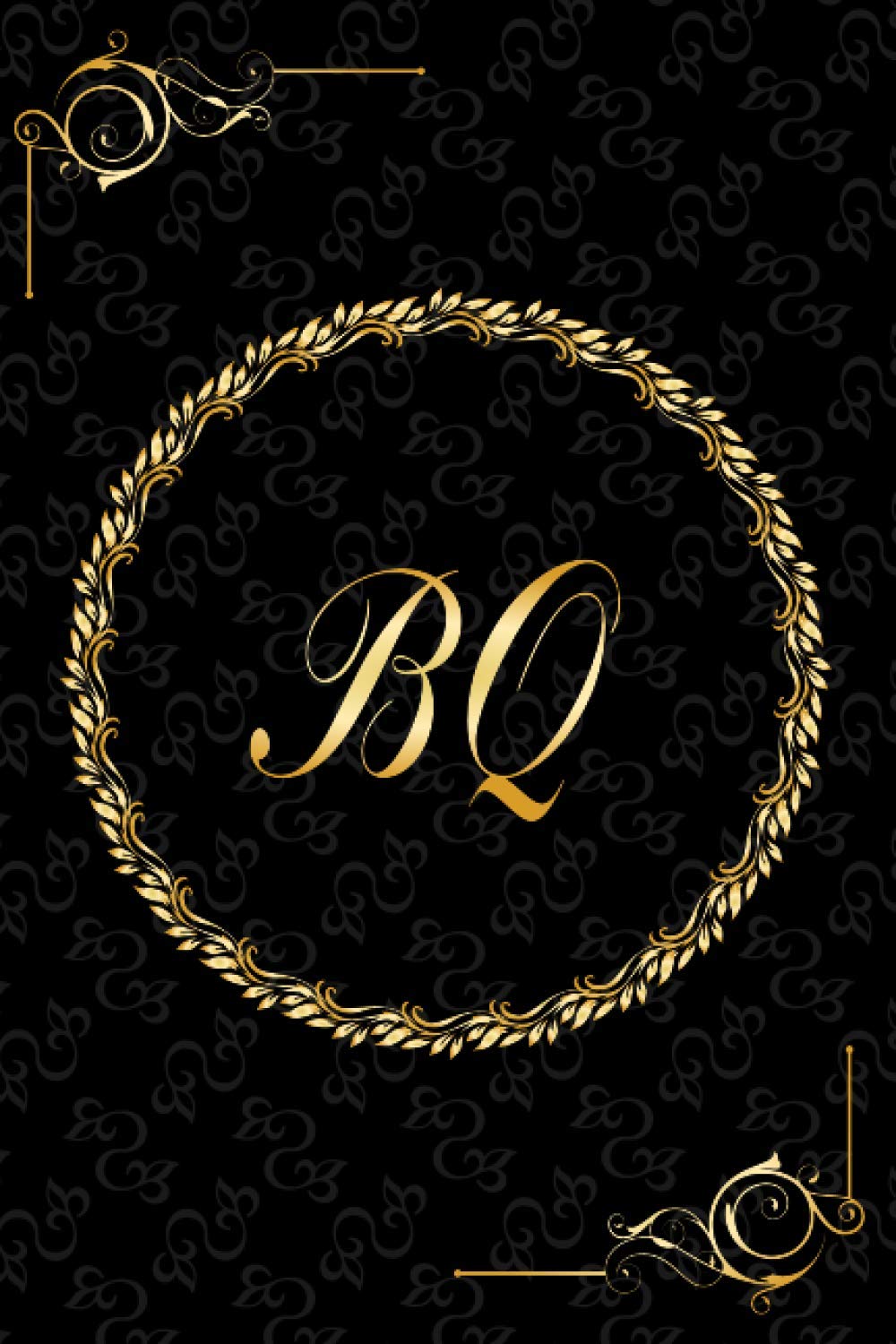 BQ: Golden Monogrammed Letters, Executive Personalized Journal With Two Letters Initials, Designer Professional Cover, Perfect Unique Gift