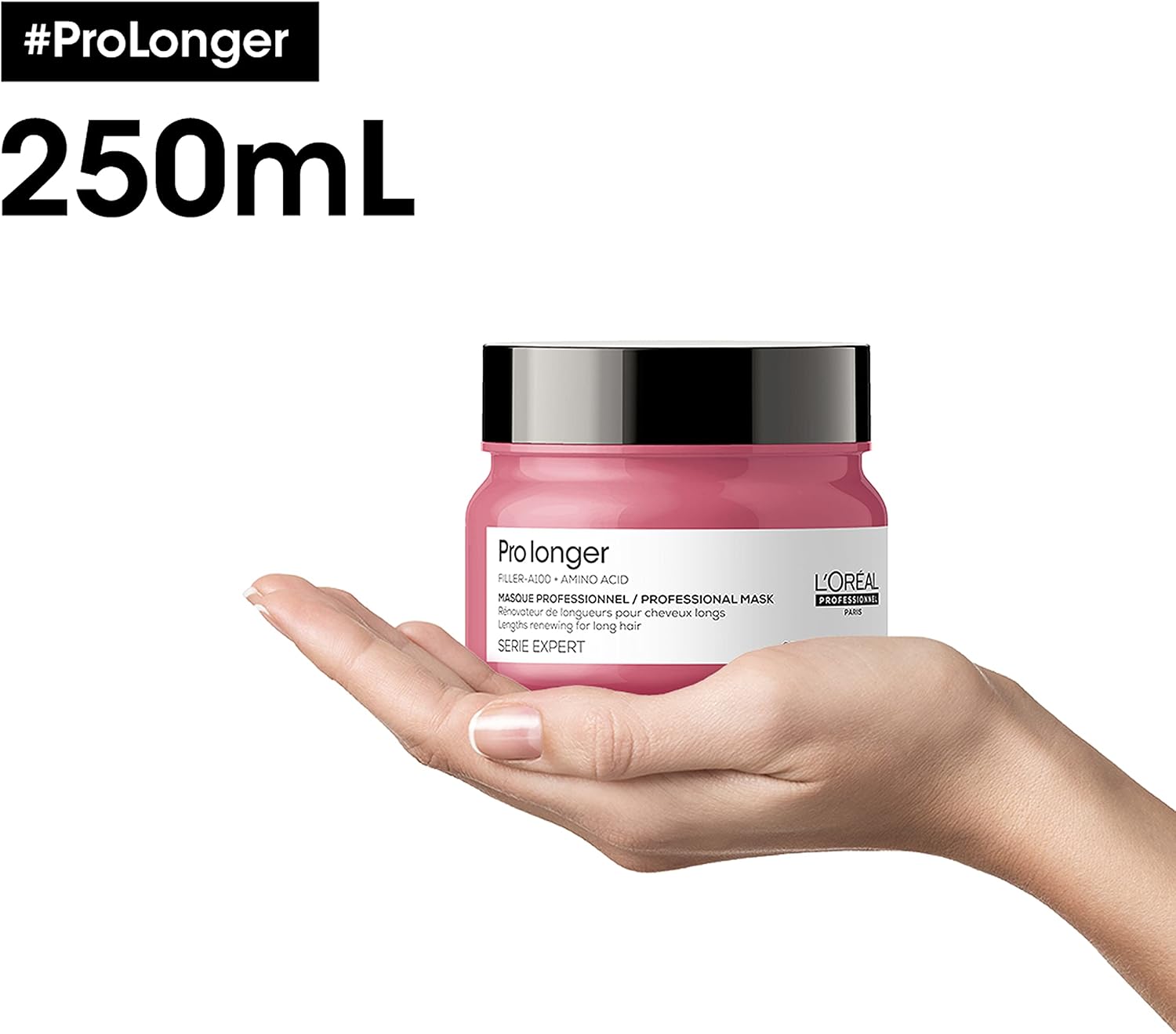 L'Oréal Professionnel Pro Longer, Máscara de Tratamento Capilar para Cabelos Finos e Afinados, Reduz Quebra e Pontas Duplas, Proporciona Brilho, Suavidade e Densidade aos Fios, 250g