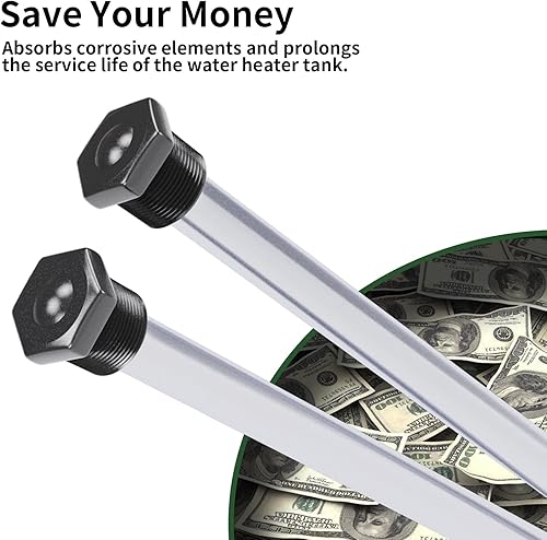 Miniatura 3 de RVGUARD Varilla de ánodo para calentador de agua de RV, varilla de ánodo de magnesio de 9-14 pulgadas con rosca NPT de 34 pulgadas para la mayoría