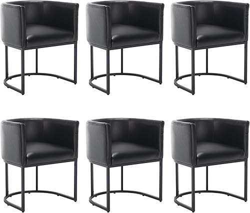 Miniatura 53 de Silla de comedor tapizada, moderna silla lateral de barril, sillas de comedor tapizadas, cómoda silla auxiliar de cocina para sala de estar, color