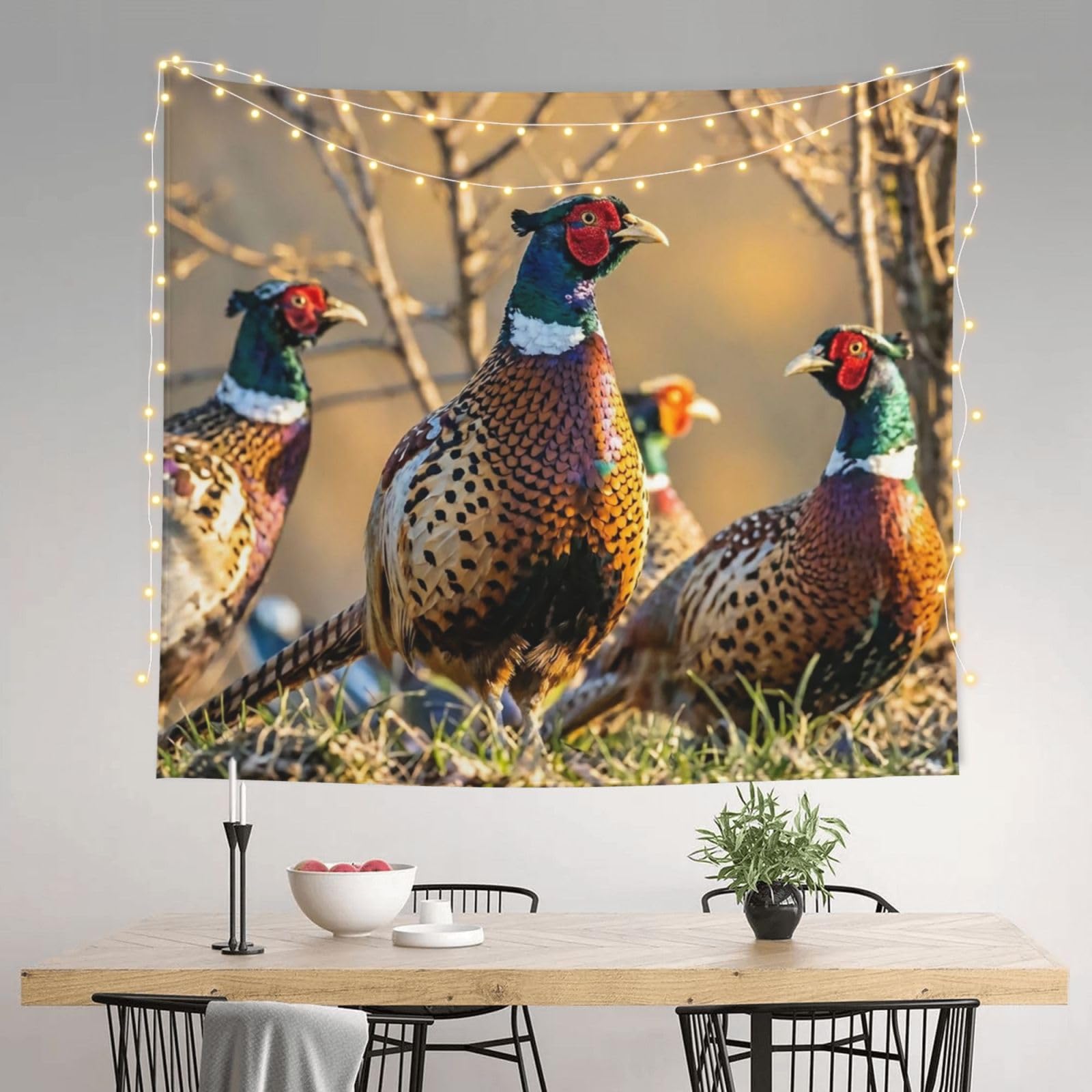 HJKJKKJ Tapestry 152 X 130 CM Aesthetic Wall Tapestrys for Bedroom Pheasants Animals Tapestries Hanging Wall Art Blanket Home Decor Tapestry for Living Room Dorm Office
