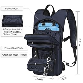 NOOLA Hydration Backpack with 3L TPU Water Bladder, Tactical Molle Water Backpack for Men Women, Hydration Pack for Hiking, Biking, Running and Climbing (Blue)