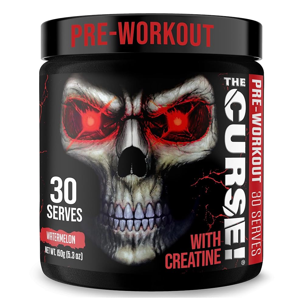 JNX SPORTS The Curse! Pre Workout Powder for Men & Women, Caffeine, Beta-Alanine, Creatine, L-Citrulline, 30 Servings, Watermelon Flavor - Boost Energy, Strength & Focus