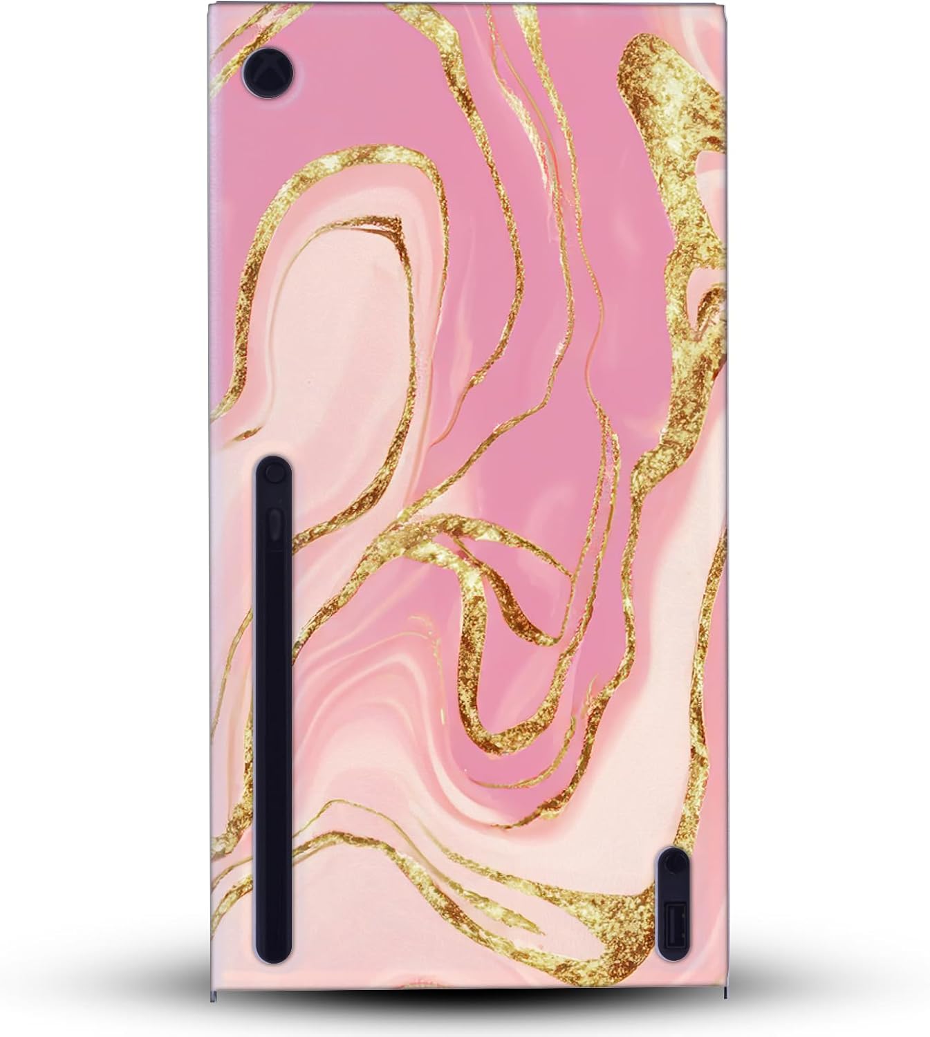 Head Case Designs Pink and Gold Marble Game Console Wrap and Game Controller Skin Bundle Compatible With Xbox Series X