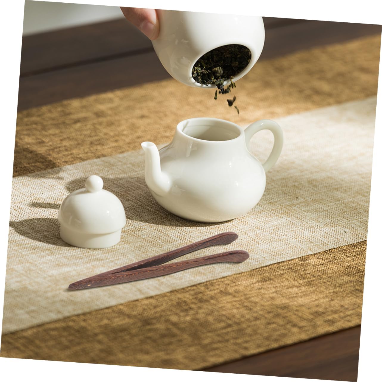 Mikinona 2Pcs Wooden Tea Tongs for Tea Ceremony Accessories Natural Tea Squeezer Sugar Cube Tongs Essential Tea Making Utensils for Loose Tea Enthusiasts