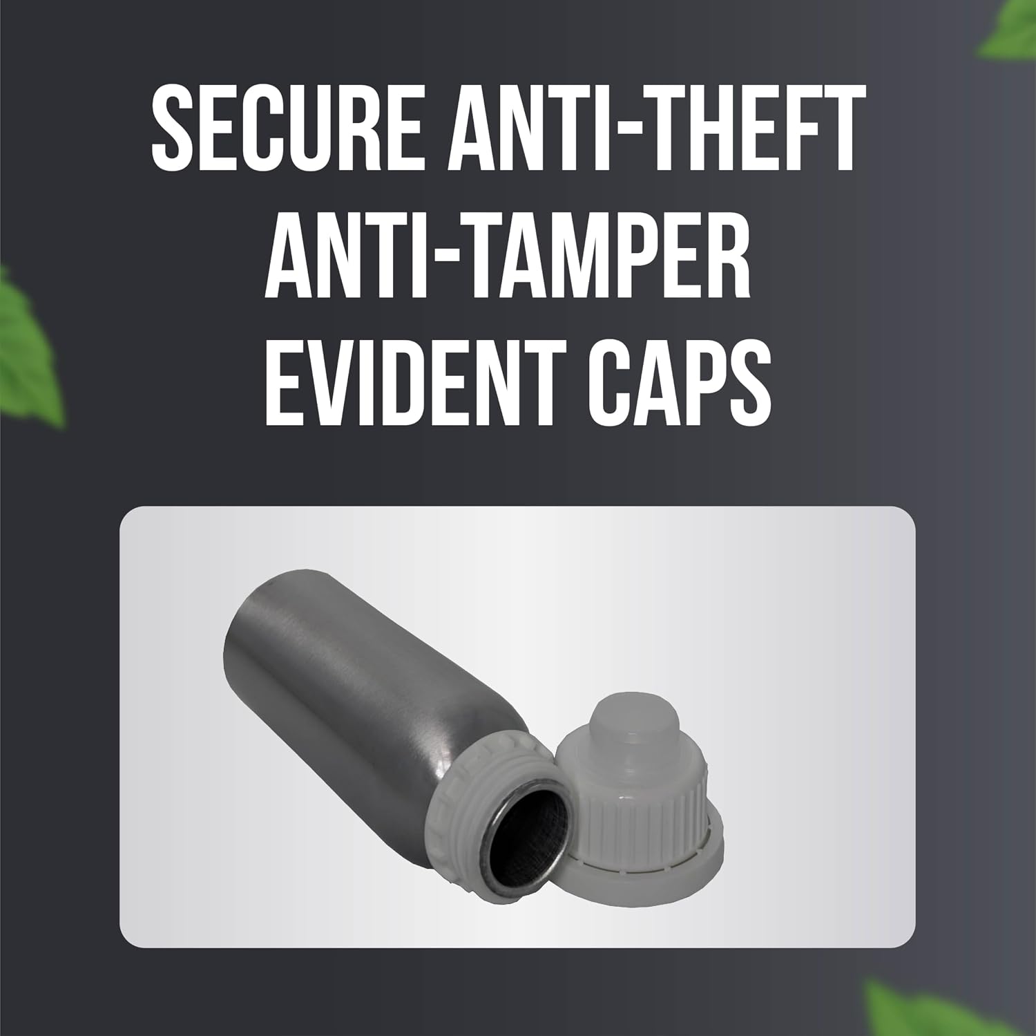 Aluminum Bottles with White Anti-Theft Caps and Plugs – Lightweight, Uncoated Interior for Essential Oils, Fragrance Oils, and Aromatherapy Products - 500mL / 16 Fl Oz