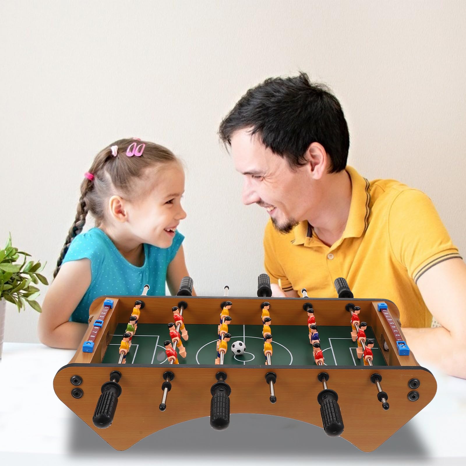 Toddmomy Gioco Interattivo in Plastica e Acciaio Inox per Desktop Calcio Balilla Verde Robusto e Resistente Gioco Creativo e Famiglie per Momenti di Svago