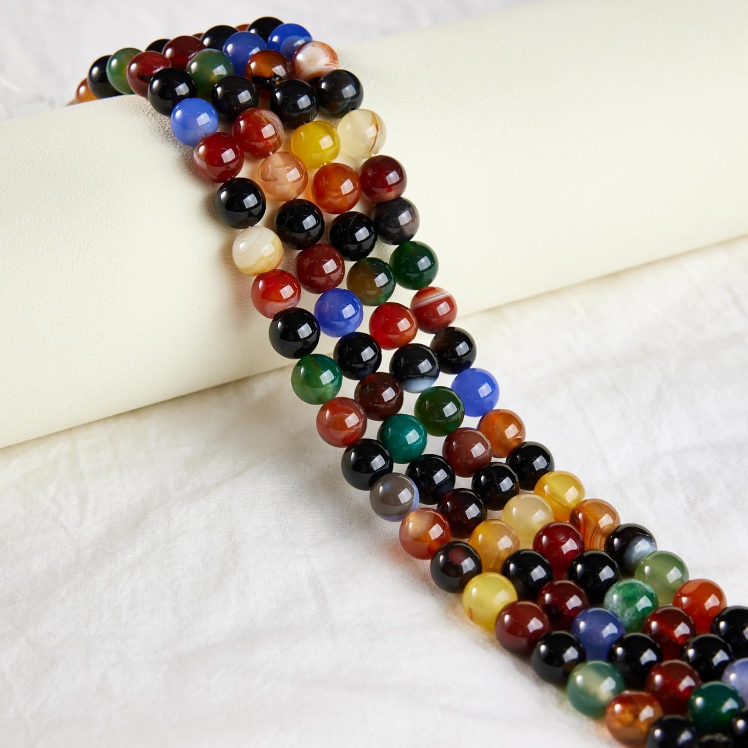 100pcs 8mm Colorful Agate Beads Natural Gemstone Beads Round Loose Beads for Jewelry Making - Image 6