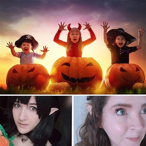 Miniatura 5 de yuntop 2 pares de orejas de látex para cosplay, hada, duende, duende, elfo, fiesta