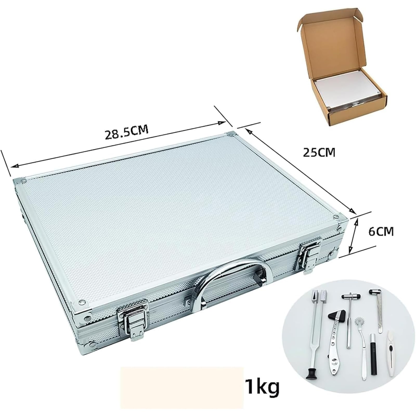 Kit d'Examen Neurologique en Acier Inoxydable avec 7 Outils, Appareil de Diagnostic Neurosensoriel