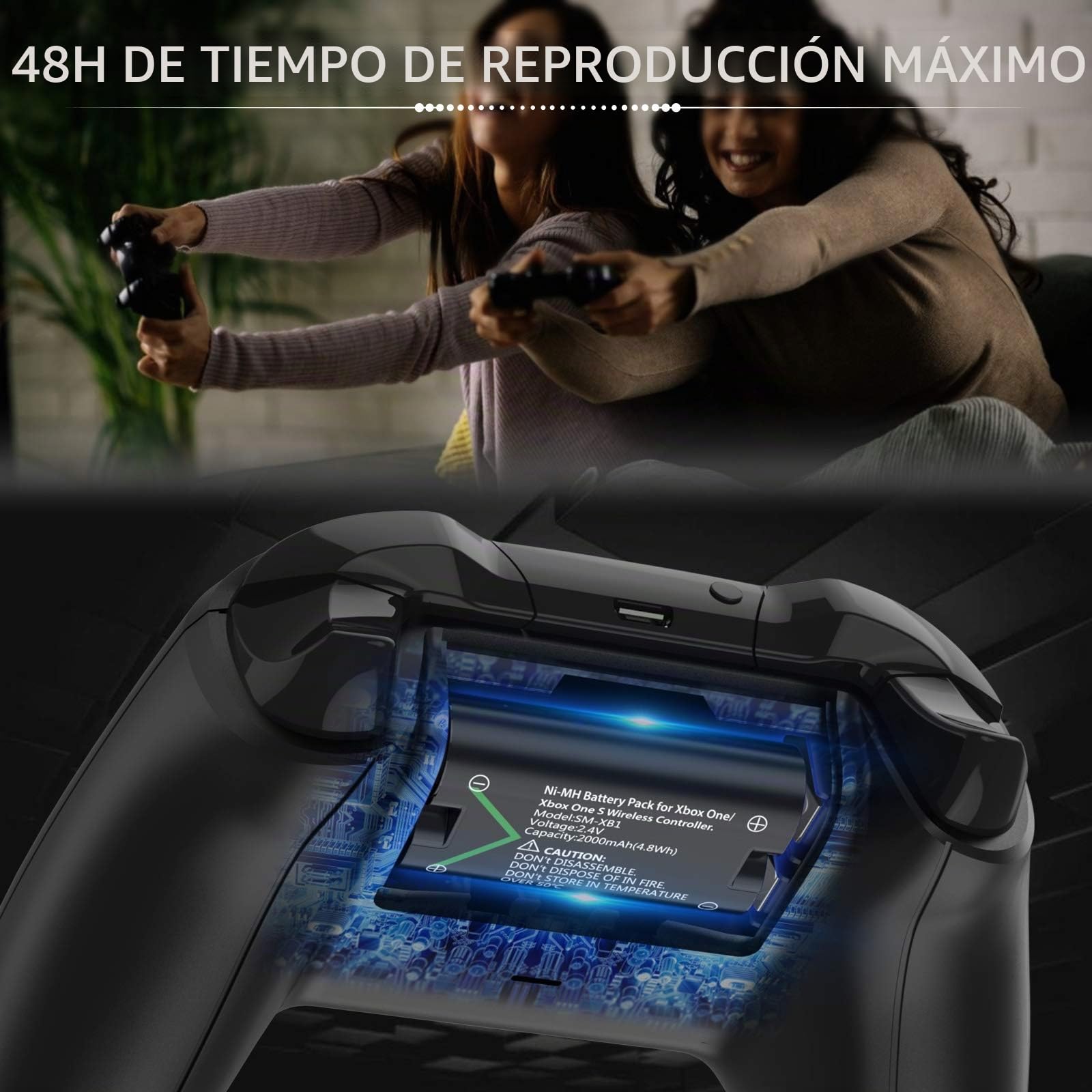 Smatree - Batería Recargable para Mando Xbox Series X/Series S/Elite inalámbrica, 2000mAh (3-Pack) NI-MH baterías y Cargador con 2 Ranuras