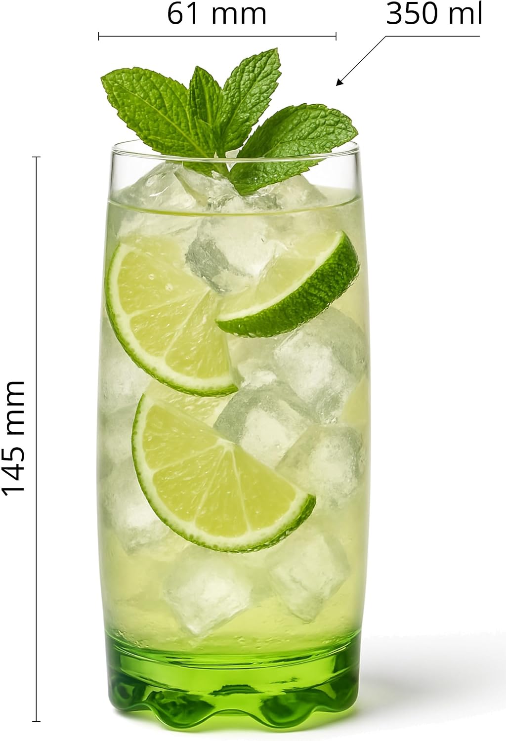 G Glasmark KROSNO 1992 68g-8011-W350-5082-26 A688011-W350-5082-26 Set of 6 x Glass 350 ml Bottom Mix Colour, 350 ml