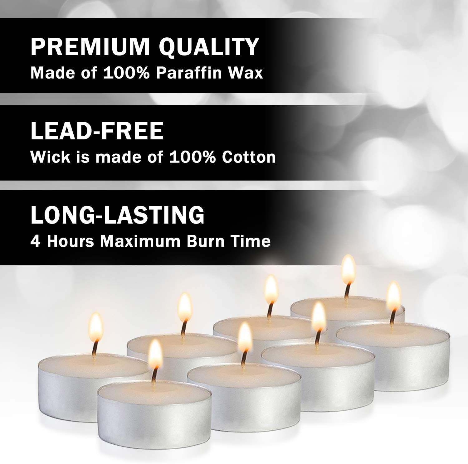 100 Tea Lights Set - Off White - Unscented Candles