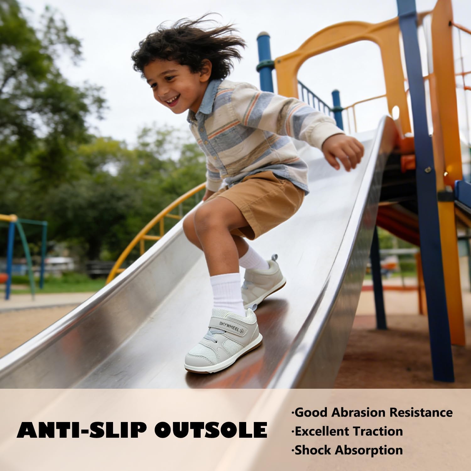 SKYWHEEL Toddler Boy Shoes Casual Sneakers for Everyday Wear with Hook and Loop Ankle Support Anti-Slip Breathable Mesh Upper Comfort Soft Sole Lightweight - Image 2