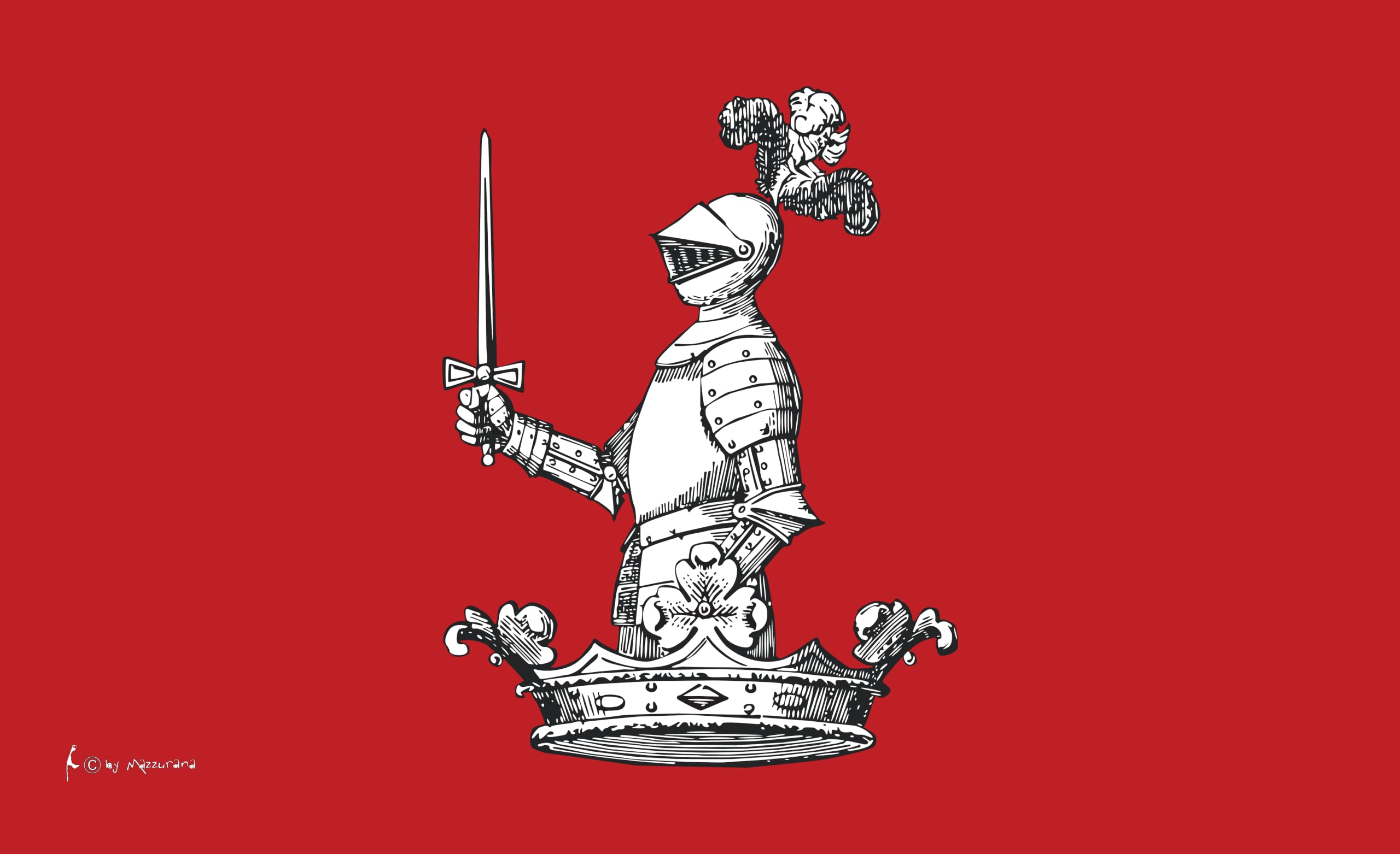 Rycerz czerwony - charakterystyczny motyw chusta na flagę statku / 90 x 60 cm