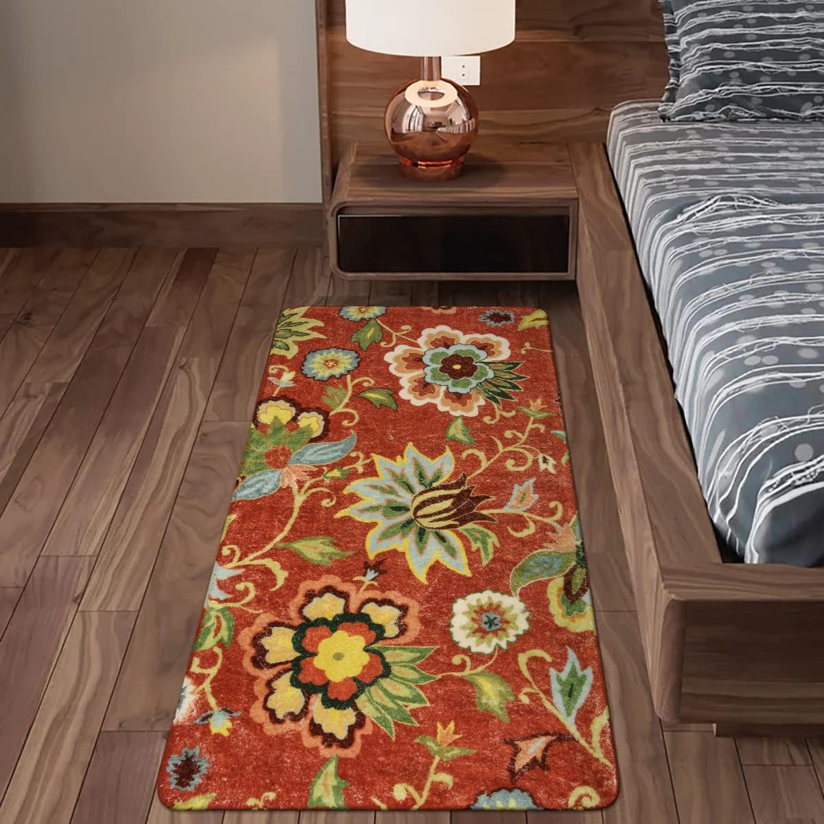 Lahome Floral Runner RugWashable Kitchen Hallway Runner Rug - Image 2